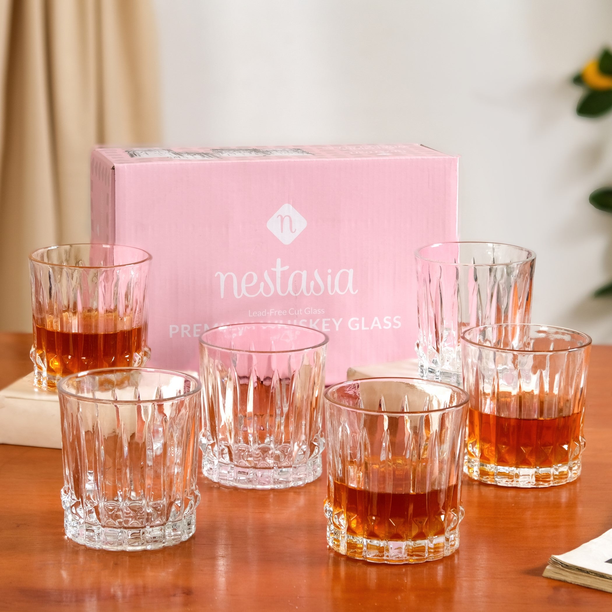 Fluted Jewel Premium Scotch Glass Large Set Of 6 350ml