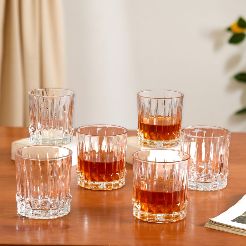 Fluted Jewel Premium Scotch Glass Large Set Of 6 350ml
