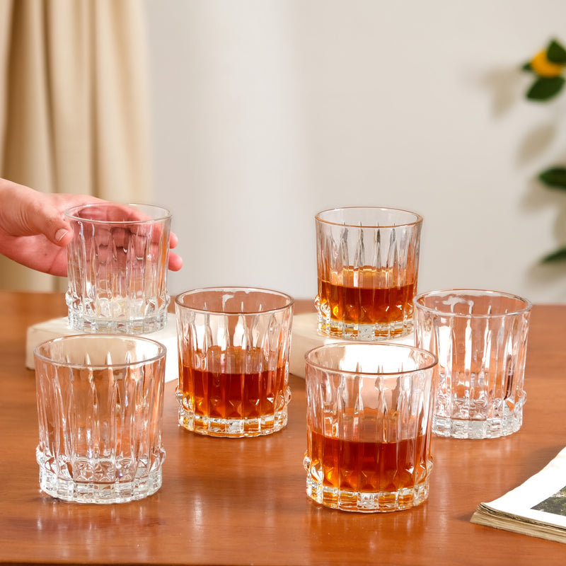 Fluted Jewel Premium Scotch Glass Large Set Of 6 350ml