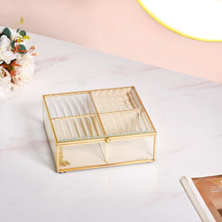 Fluted Lid Multicompartment Vanity Box