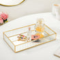 Fluted Mirror Glass Vanity Tray Large - Fluted Mirrored Glass Tray, Large Vanity Tray, Decorative Mirrored Tray