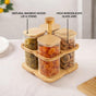 Fluted Storage Airtight Jar With Rotating Stand Set Of 5 750ml