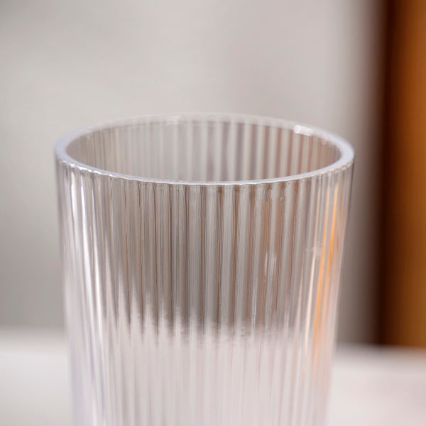 Set Of 6 Fluted Tall Glass Tumbler 300ml