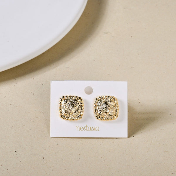 Ornate Foil Imprint Studs Gold