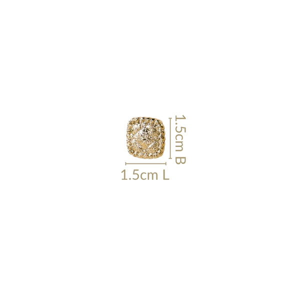 Ornate Foil Imprint Studs Gold