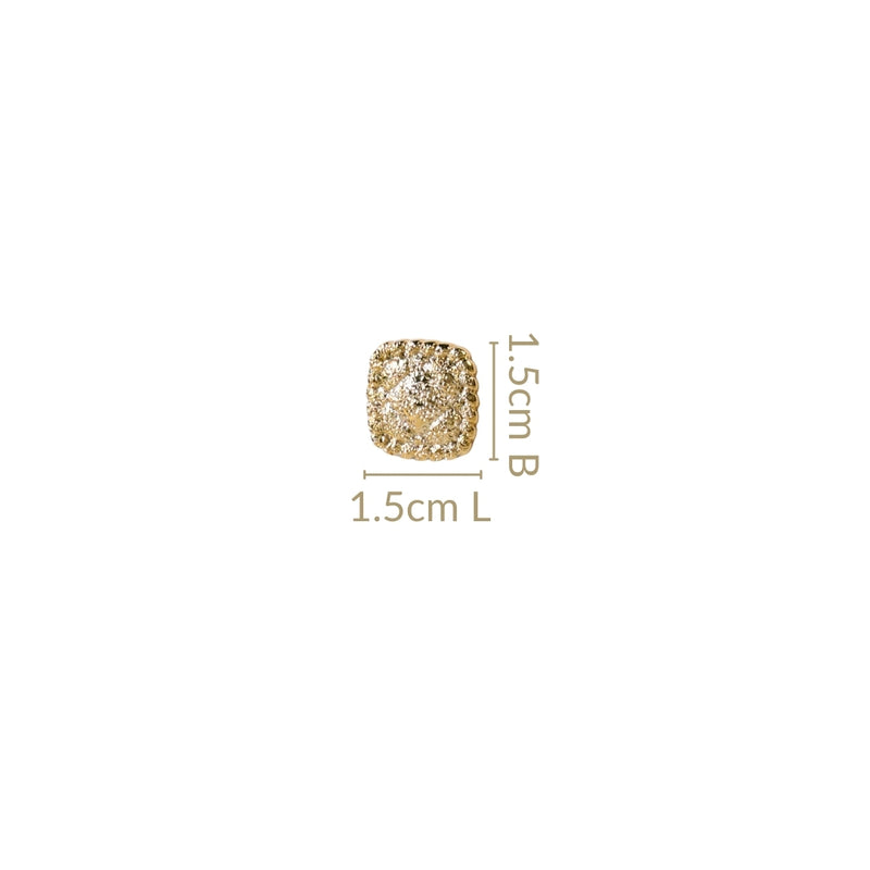 Ornate Foil Imprint Studs Gold