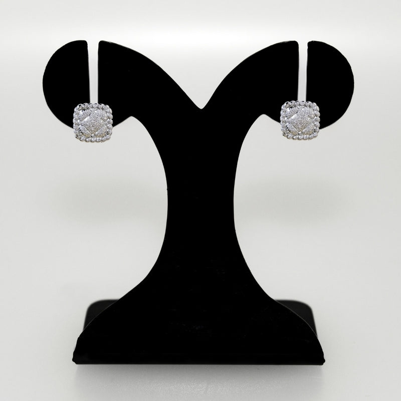 Ornate Foil Imprint Studs Silver