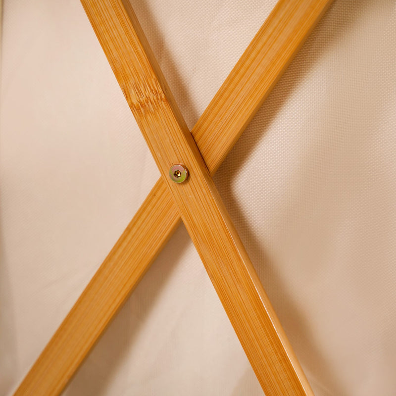 Foldable Bamboo Laundry Basket Beige