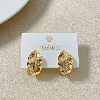 Foliage Stud Earrings Gold