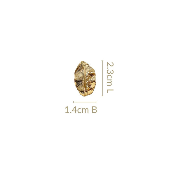 Foliage Stud Earrings Gold