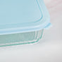 Set Of 3 Ribbed Glass Food Container With Lid