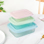 Set Of 3 Ribbed Glass Food Container With Lid