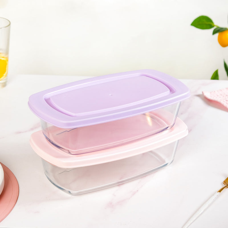 Set Of 2 Borosilicate Bread Baking Tray 1500ml