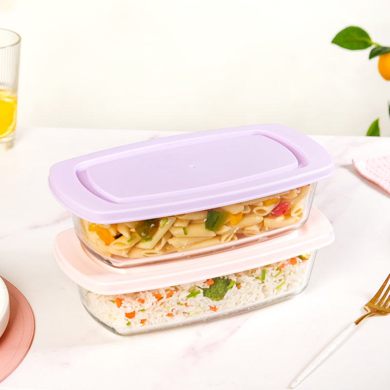 Set Of 2 Borosilicate Bread Baking Tray 1500ml