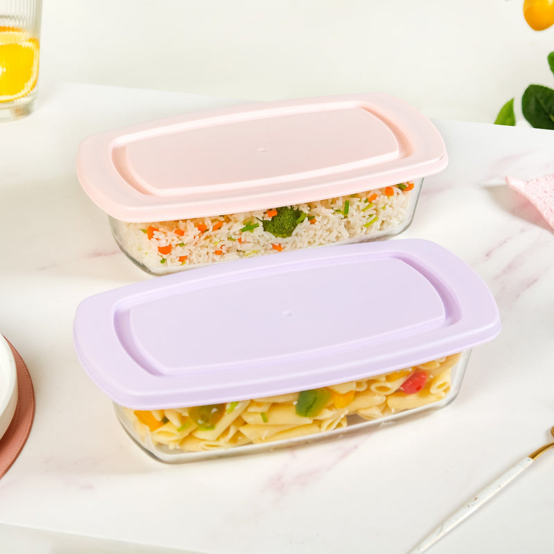 Set Of 2 Borosilicate Bread Baking Tray 1500ml