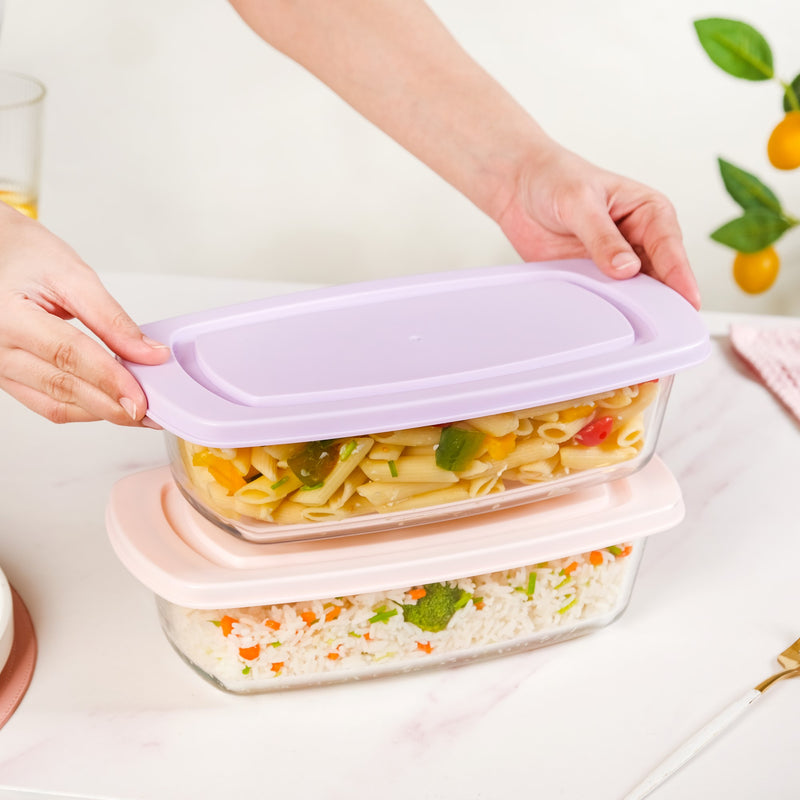 Set Of 2 Borosilicate Bread Baking Tray 1500ml