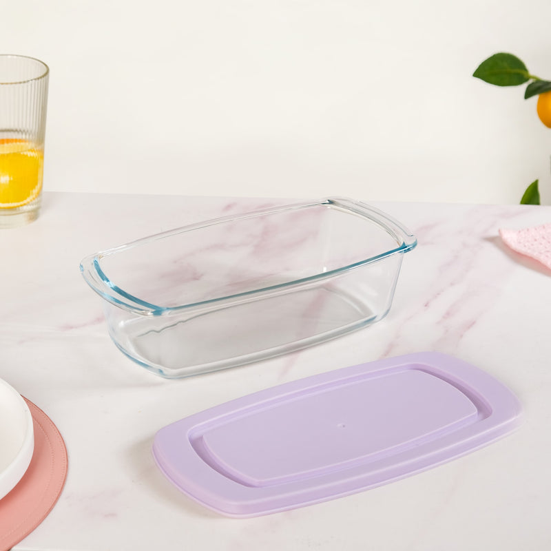 Set Of 2 Borosilicate Bread Baking Tray 1500ml