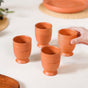 Footed Terracotta Clay Tumblers Set Of 4 200ml