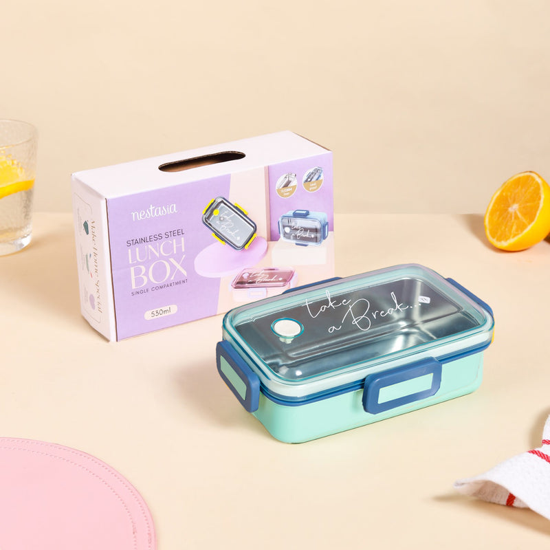 Leak-Proof Stainless Steel Lunch Box Small Mint 530ml