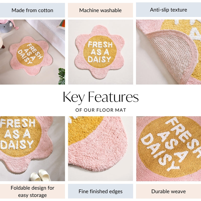 Fresh As A Daisy Anti Slip Cotton Floor Mat 72cm