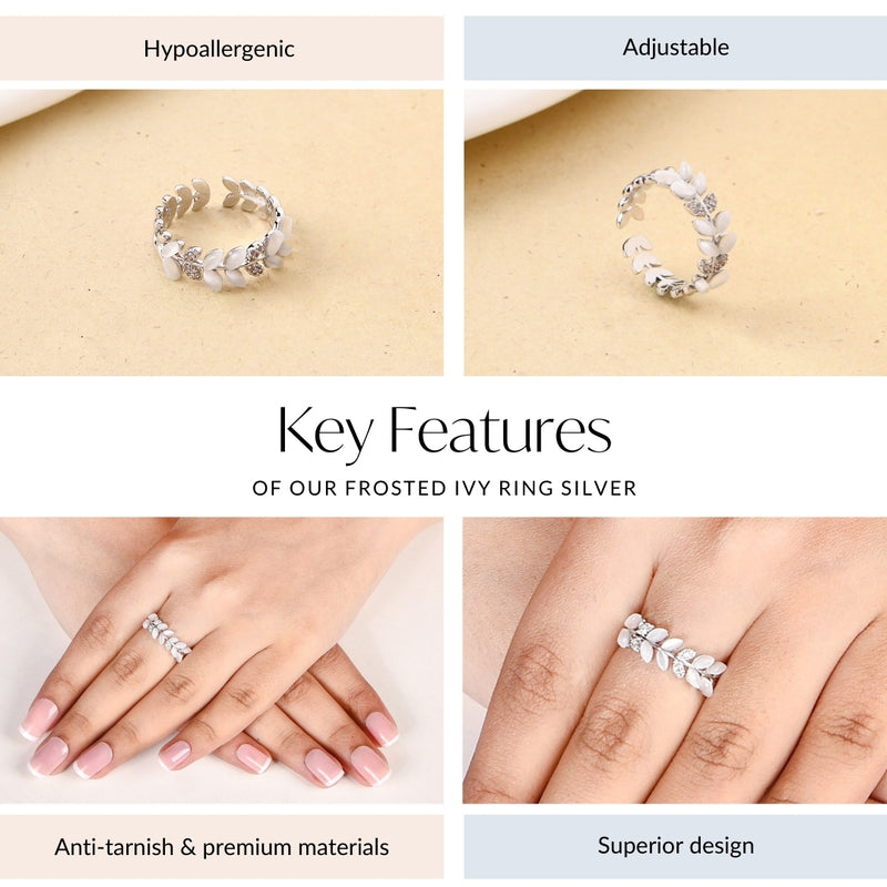 Frosted Ivy Ring Silver