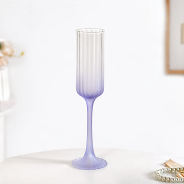 Frosted Ombre Champagne Glass Lavender 200ml