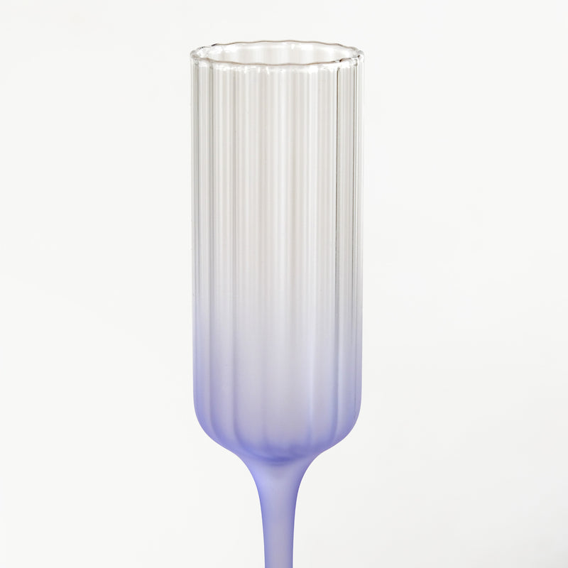 Frosted Ombre Champagne Glass Lavender 200ml