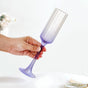 Frosted Ombre Champagne Glass Lavender 200ml