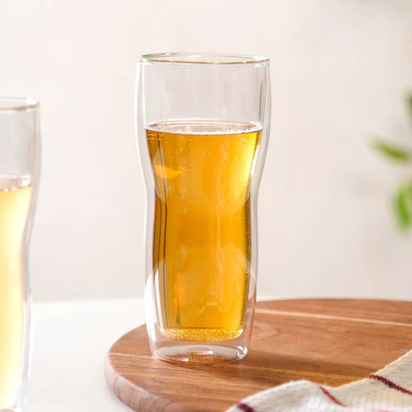 Lager Beer High Borosilicate Double Wall Glass Set Of 2 500ml