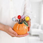 Orange Fruit Fork Set With Ceramic Holder Set Of 7