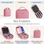 Pastel Pink Quilted Travel Organiser Kit Set Of 4