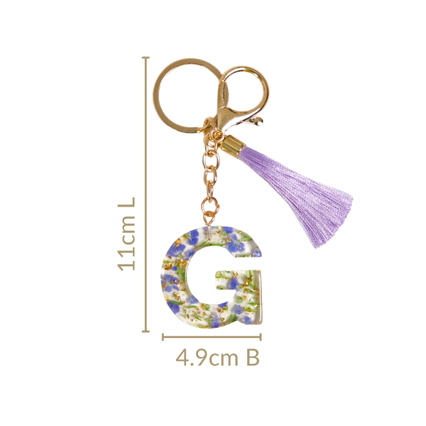 Resin Art G Alphabet Keychain