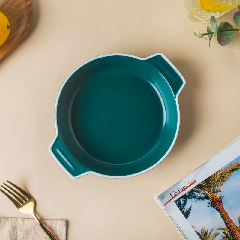 Ceramic Baking Pot Green Small 400ml