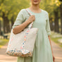 Summer Meadow Large Canvas Zipper Tote Bag