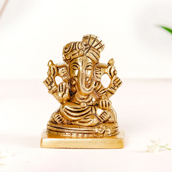 Ganpati Brass Idol 8cm