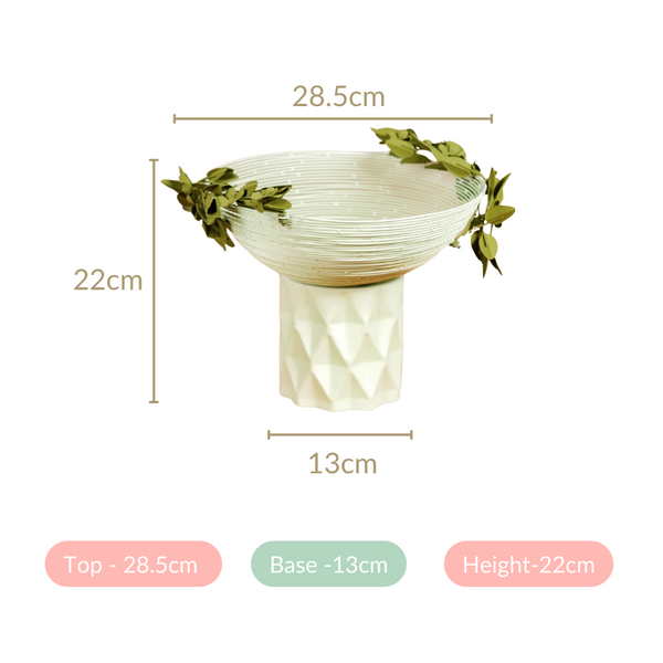 Garden Floral Pedestal Decorative Bowl