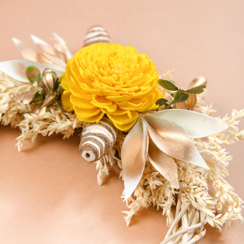 Mini Floral Garland Wreath For Wall Decor Set Of 4