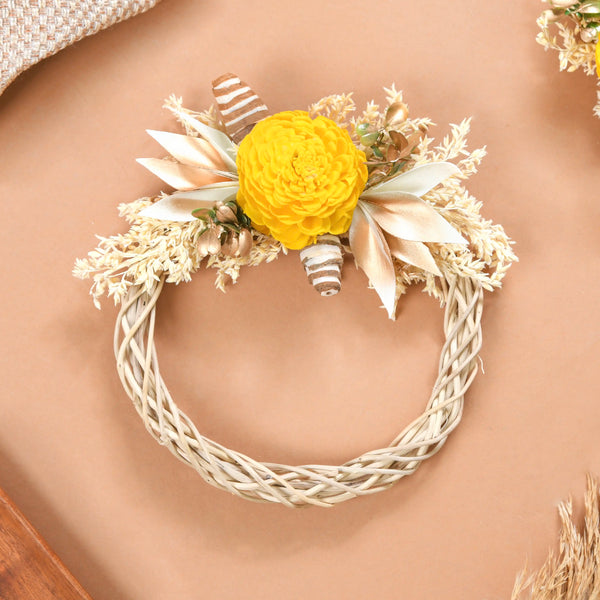 Mini Floral Garland Wreath For Wall Decor Set Of 4