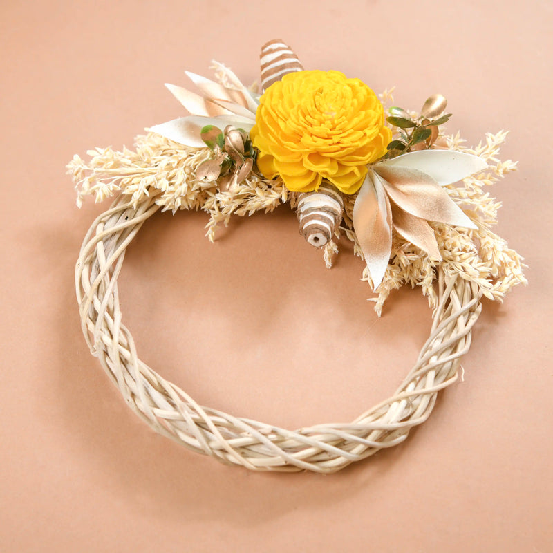 Mini Floral Garland Wreath For Wall Decor Set Of 4