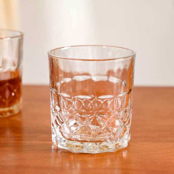 Geometric Embossed Scotch Glass Set Of 6 310ml Online - Premium Whiskey ...