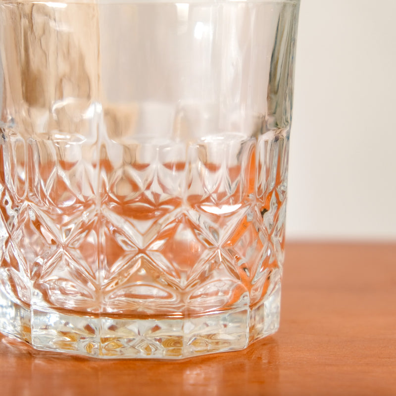 Geometric Embossed Scotch Glass Large Set Of 6 350ml