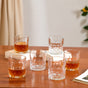 Geometric Embossed Whiskey Glass Set Of 6 240ml