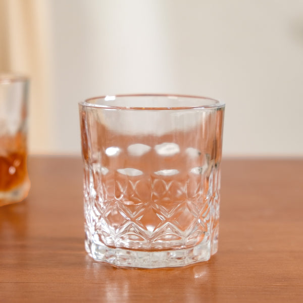Geometric Embossed Whiskey Glass Set Of 6 230ml Online - Premium ...