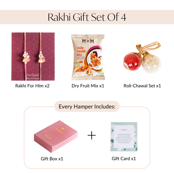 Subtle Sophisticated Rakhi Gift Hamper Set Of 4
