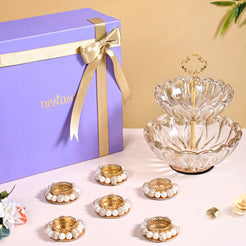 Crystal Pearly Shimmer Diwali Gift Hamper With Box