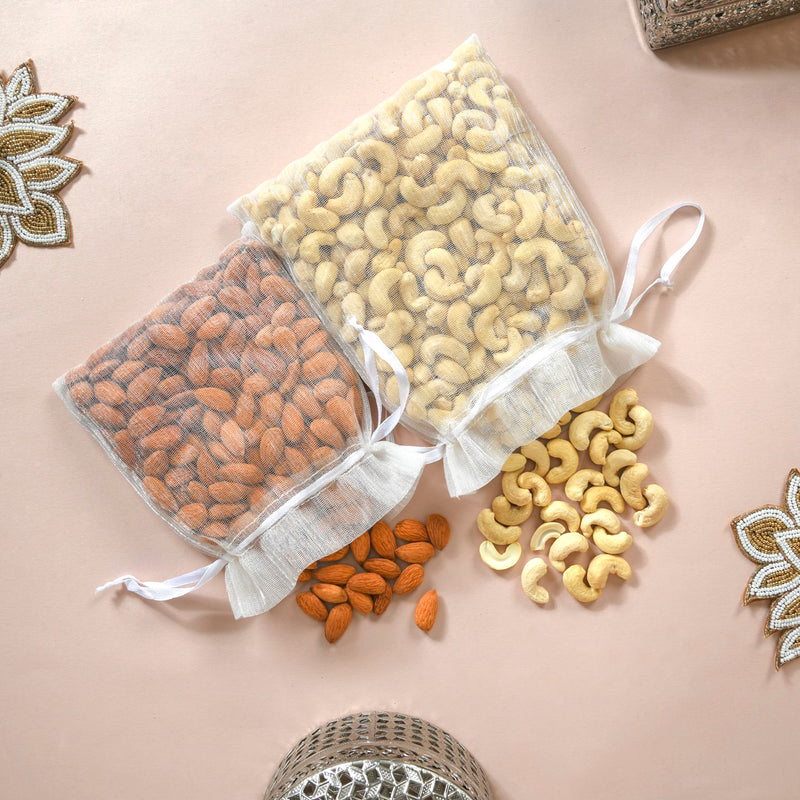 Silver Dry Fruits Gift Box Hamper Set of 7