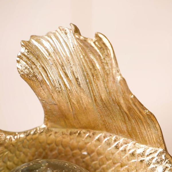 Betta Fish Sculpture With Crystal Ball