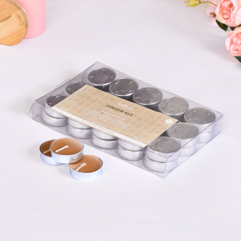 Ginger Ale Scented Tealight Candles Set Of 30 - Tealight Candles, Perfumed Tealight Set, Scented Tealight Candles, Scented Candles, Tealight Set