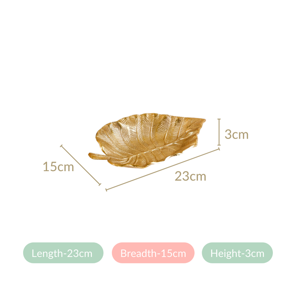 Colocasia Leaf Trinket Tray Gold Set Of 2