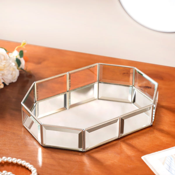 Glam Mirror Decorative Tray Silver